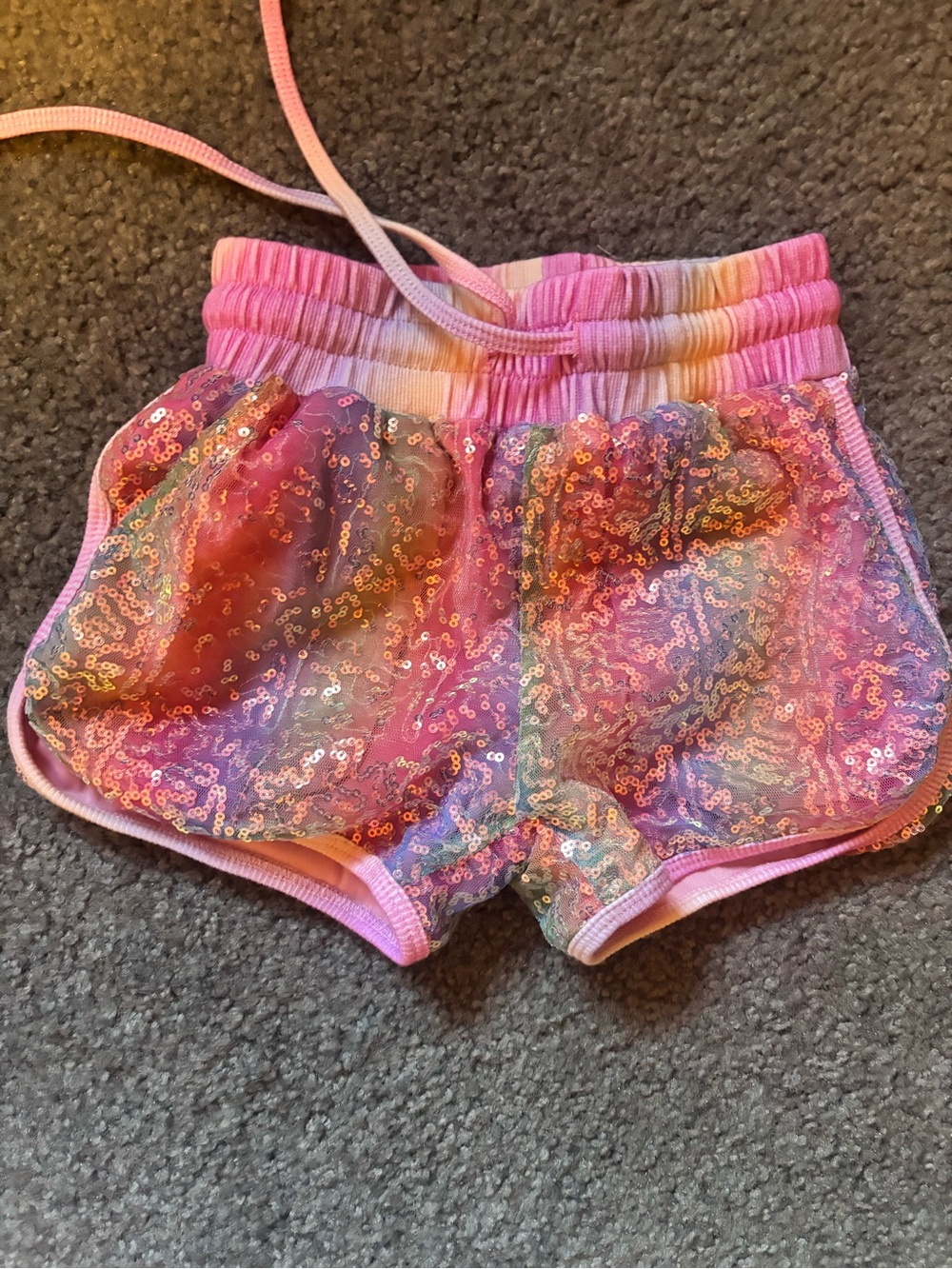 Girls' Pink Sequin Elastic Waist Shorts